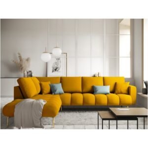 كنبة زاوية حرف L - أصفر L-Shape Corner Sofa