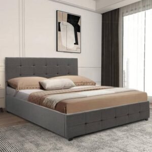 سرير رمادي غامق